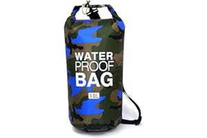 JAMUILS Dry Bag - Borsa a tracolla impermeabile, 10 l, per kayaking, canoa, rafting, snowboard, Sea to Summit (blu mimetico)