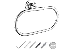 JASSFERRY Wall Mounted Oval Towel Ring Luxury Modern Design Bath Hand Towel Holder Hanger Polished Chrome