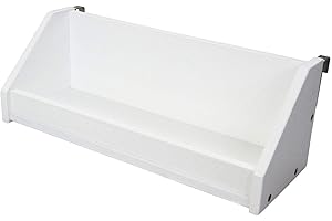 Woodquail Clip on Shelf Bedside Hanging Toys Books Shelf Children Beds & Bunks, Space Saving Idea, Made of Natural Bamboo (White, Clips 21mm)