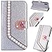 Price comparison product image Leather Kickstand Purse Compatible with for Samsung Note 10,Gorgeous Loves Diamond Super Sparkly Bling Glitter Flip Wallet Stand Function Soft Slim Bookstyle Magnetic Card Slots