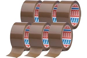 ‎TESA tesa tesapack im 6er Pack - Geräuscharmes Paketklebeband zum Verpacken von Paketen und Versandschachteln - braun - 6 Rollen je 66 m