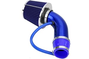‎EJOYOUS 76 mm 3 Zoll Universal Sportluftfilter Luftkühlung Auto Lufteinlassfilter Kit, Kaltluft Ansaugfilter Kit mit Aluminium Schlauch blau