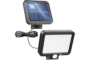 Lampe Solaire Extérieur avec détecteur de mouvement IP65 étanche 6500K Lumière Solaire Exterieur, angle d'éclairage 120 ° Lampe Solaire Détecteur mouvement Câble de 16,5ft, Pour Jardin Terrasse Garage