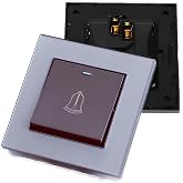 Qivine Outdoor Doorbell Push Button 86 x 86 mm, Waterproof Door Bell Button, Universal Light Switch 220~250 V for Outdoor