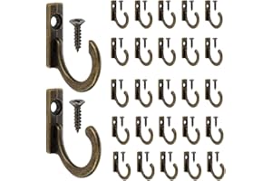 PERFETSELL 60 Ganci da Parete Vintage Con Viti, Appendiabiti Retrò Singoli Piccoli Antichi per Appendere Cappotti/Cappelli/Chiavi/Asciugamani/Borse (Bronzo)