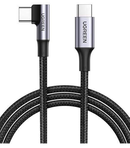 YACSEJAO 90 Degree USB C To USB C Cable,Right Angle USB C 2.0 Flat Data Cable 15cm/0.5ft Type C Male To Male Charging Short Cord For Phones, Laptop, Car Chargers (Side To