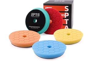SPTA 5 pezzi 150 mm Hex-Logic Spugne lucidanti cera spugne lucidanti auto tampone lucidante tampone in spugna per lucidatrice eccentrica da 150 mm