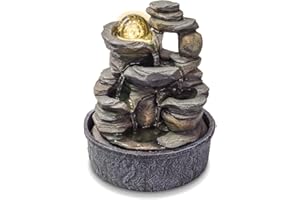 VALIANT FUN Valiant Table Top Water Fountain with Spinning Glass Sphere