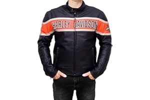 Decolure Men's Harley Davidson Motorbike Genuine Leather Vintage Jacket - Black Leather Jackets Mens