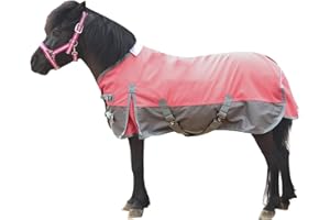 Gallopoff 1200D Pony/Shetty Pferdedecke ohne Füllung (0 g), Leichte, wasserdichte, Atmungsaktive und Reißfeste Regendecke für Fohlen, Minipferde, Zwergpferde, Kleinpferde und Miniponys