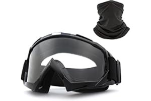 XITUADDA Dirt Bike Goggles with Neck Gaiter for Men Women Youth, Motorcycle Riding Motocross ATV Ski Goggles