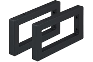 Relaxdays Escuadras Repisa, Set de 2, 30 cm, Soportes Estantes o Lavabo Pared, Acero, Sujeta Baldas Rectangulares, Negro, 100%