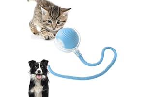 Loongroad Pelota de juguete interactiva para gatos, juguete eléctrico para gatos, juguete interactivo para perros y gatos, tres modos ajustables con función de despertar para perros y gatos pequeños y