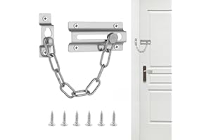 Flintronic Serratura a Catena per Porta, 1 Pezzi Robusta Chiusura a Catena Ispessita, Catena di Protezione per Porta, Serratura di Sicurezza per Casa, hotel, Porte Interne e Finestre -Argento