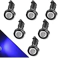 CTRICALVER High Power 18mm 9W Eagle Eye LED Light,Car Motorcycle DRL Daytime Running Light Fog Lamp Reversing Light Marker Light 12V Waterproof(Blue，6PCS)