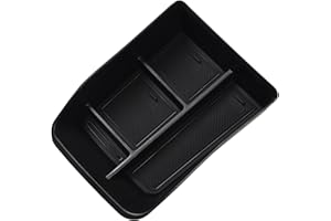 smabee Mittelkonsole Aufbewahrungsbox für Dacia Spring Central Lower Level Container Organizer Tablett Verstauen Ordnung Zubehör (schwarz)