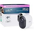 Arlo Ultra 2 Telecamera WiFi Esterno Senza Fili, Telecamera WiFi Interno, 4K UHD, Sirena Allarme Casa, Sensore Di Movimento, 