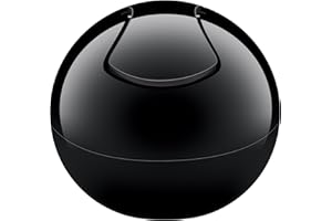 Spirella Kosz na kosmetyki 1 litr, kosz na śmieci z uchylną pokrywą, kosz na śmieci stołowy, kolor czarny