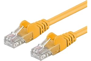 PremiumCord Kabel sieciowy, Ethernet, LAN & Patch kabel Cat6, UTP, szybko elastyczny i wytrzymały kabel RJ45 1 Gbit/S, AWG 26/7, kabel miedziany 100% Cu, żółty, 2 m