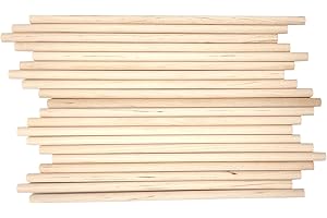 POWERSELL 20 varillas redondas de madera para decorar – 15 x 0,5 x 0,5 cm de pino natural crudo DIY DIY moldes, arte y artesanías, rompecabezas y números (15 x 0,5 cm)