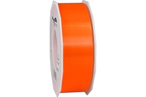 PRÄSENT C.E. PATTBERG Cinta regalo color naranja, 91 m de cinta embalar para rizar, 40 mm ancho para manualidades, decoración y envolver regalos para cualquier ocasión
