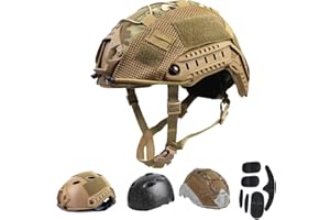 LEJUNJIE PJ-Casco Táctico para Paintball Airsoft, Casco Militar Fast con Soporte NVG y Riel de Guía Iateral