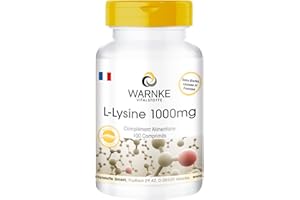 Lysine comprimés - 1000mg - vegan - 100 comprimés - acides aminés | Warnke Vitalstoffe - Qualité des pharmacies allemandes