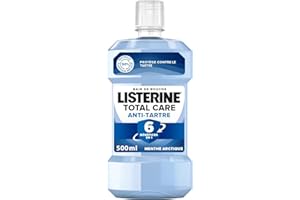 Listerine - Bain de Bouche Total Care Anti-Tartre (bouteille de 500 ml) – Formule complète 6 bénéfices en 1 contre la formation de tartre – Goût menthe arctique pour une haleine fraîche