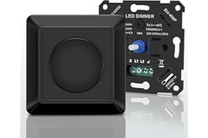 Aroidful Dimmer LED 220V-240V,Interruptor regulador LED para 5W-400W bombillas LED graduables,Protección segura, sin ruido