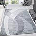 Produktbild VIMODA Teppich Modern Design Grau Weiß Geschwungene Streifen - Pflegeleicht und Top Qualität, Maße:160x230 cm