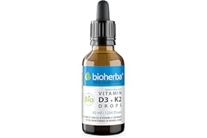 Vitamine D3 + K2 en gouttes – Formule haute teneur avec MK-7 et huile MCT | 50 ml (1250 gouttes) | Vegan & sans additifs – par Bioherba (1)
