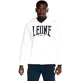 Leone - Felpa Leone Uomo con Cappuccio e Full Zip Logo Grande Basic