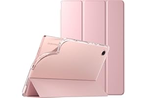 TiMOVO Funda para Galaxy Tab A8 10.5'' 2021 2022 (SM-X200/SM-X205), Cubierta Trasera Trifold de TPU Esmerilada Translúcida con Auto Estela/Sueño para Galaxy Tab A8, Rosa
