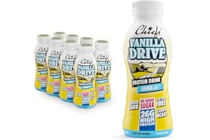Boisson protéinée - Chiefs Milkshake Vanille - Sans sucre ajouté et sans lactose - Riche en protéines avec 26 g de protéine - Bouteilles de 8 x 330 ml - Délicieux goût crémeux
