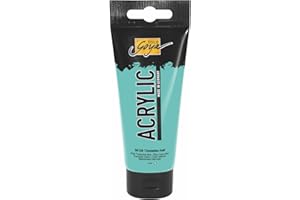 KREUL 84139 - Solo Goya Acrylic, 100 ml Tube in türkisblau hell, cremige vielseitig einsetzbare Acrylfarbe in Studienqualität, auf Wasserbasis, schnell und matt trocknend, gut deckend, wasserfest