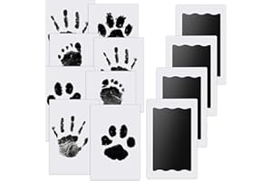 4 pcs Baby Abdruck set Nabance Baby Handabdruck und Fußabdruck Clean Touch Stempelkissen Baby Handprint Babyhaut kommt nicht mit Farbe in Berührung für Baby Shower Familie Geschenk