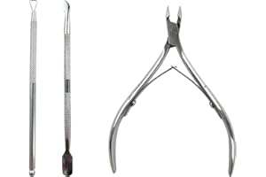 Lofuanna Lot de pinces à cuticules en acier inoxydable avec coupe nette et lisse pour enlever l'excès de peau déchirée sur les doigts et les orteils (argenté)