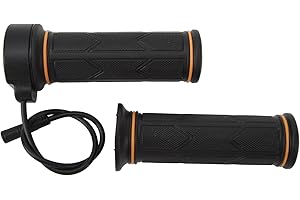 HAPIVIDA Full Twist Electric Bike Throttle 3 Pin, 1 Pair 12V-72V Electric Bike Speed Control Throttle Accelerator Grip with Waterproof Connector for 22.2mm Handlebars BBS01 BBS02 BBSHD Mid Drive Motor