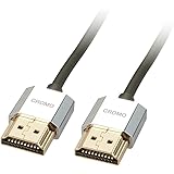 LINDY 41672 2m CROMO Slim High Speed HDMI Cable with Ethernet, black