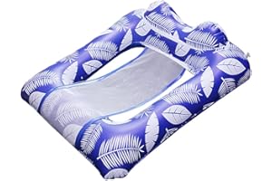 Ynredee Inflatable Pool Float,Inflatable Swimming Floating Bed Pool Lounger,Water Hammock Beach Toys with Headrest for Summer Fun, Floating Tubes