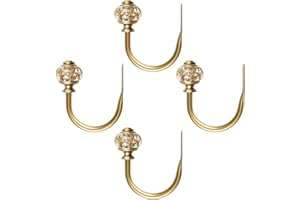 USFOOK 4 Pack Gold Holdbacks, Bling Finials Curtain Accessories (New)