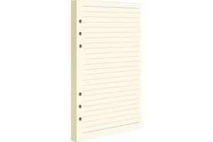 FANDAMEI 45 Sheets Refills Ruled Lined Paper for A5 6 Hole Binder - 8.3 x 5.6 Inch Loose-Leaf Refillable Planner Inserts Note Paper, A5 Lined Paper Refill for Class Meeting Records(8 mm Ruled)