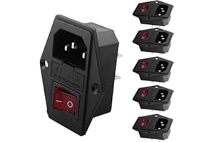 VISSQH IEC 320 C14 Adaptateur Connecteur,Connecteur encastrable 220-250V / 10A fiche encastrée avec Interrupteur Prise Audio IEC Prise encastrée