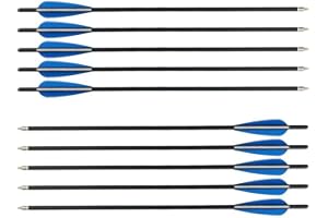 Milaem Flèches d'arbalète en Carbone Boulons de 20 Pouces Boulons d'arbalète 22 Pouces Flèches de Chasse Flèches de Carbone 18 Pouces pour Arbalète 12 Boulons par Paquet
