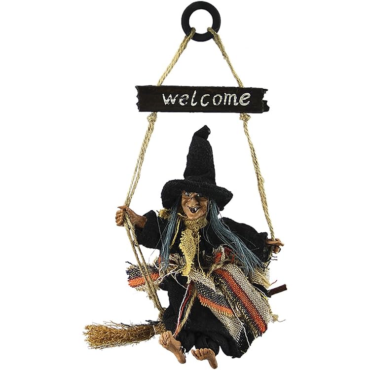 W WIDMANN MILANO Hexe Mit Buckel – Halloween-Dekoration, Ca. 140 Cm, Zum Aufhängen