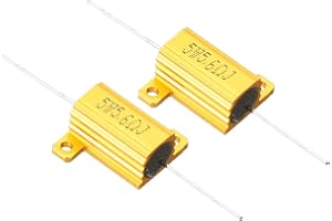 PATIKIL 2 stycken 5 W 5,6 ohm aluminium skydd motstånd hölje tråd motstånd skruv kran prestandamotstånd guldton