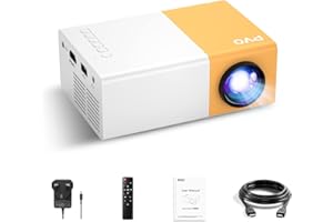 Mini Projector, PVO Portable Projector for Cartoon, Kids Gift, Outdoor Movie Projector, LED Pico Video Projector for Home Theater Movie Projector with HDMI USB TV AV Interfaces and Remote Control