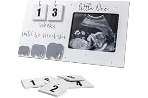 Lotvic Baby Scan Photo Frames, 9.5'' x 5'' Baby Ultrasound Photo Frame with Countdown Weeks, Baby Announcement Gifts, Mum to be Gifts, Baby Gender Reveal Gifts, Pregnancy Gifts for Mum Expecting