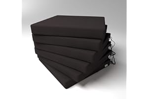 Market-Alley Stuhlkissen Sitzkissen mit Bänder für Gartenstuhl, Küche oder Esszimmerstuhl Stuhlauflage (123 Aschgrau 40x40x4cm - 6er Set)