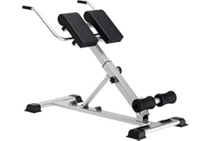 sogesfurniture Hyperextension per addominali e schiena, regolabile in altezza in 7 posizioni, pieghevole, panca romana, attrezzo per allenamento multifunzionale, per casa, fitness, fino a 100 kg